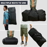 TELOSPORTS X-Large Foldable Duffle Bag with Wheels 600D Oxford Collapsible Large Heavy Duty Cargo Duffel Storage Duffel with Rollers for Camping Travel Gear, Black.